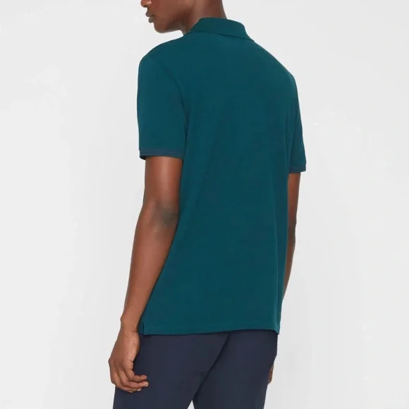Tipped Collar Polo - New With Tags - NEVER WORN - Teal w/Navy Tipping